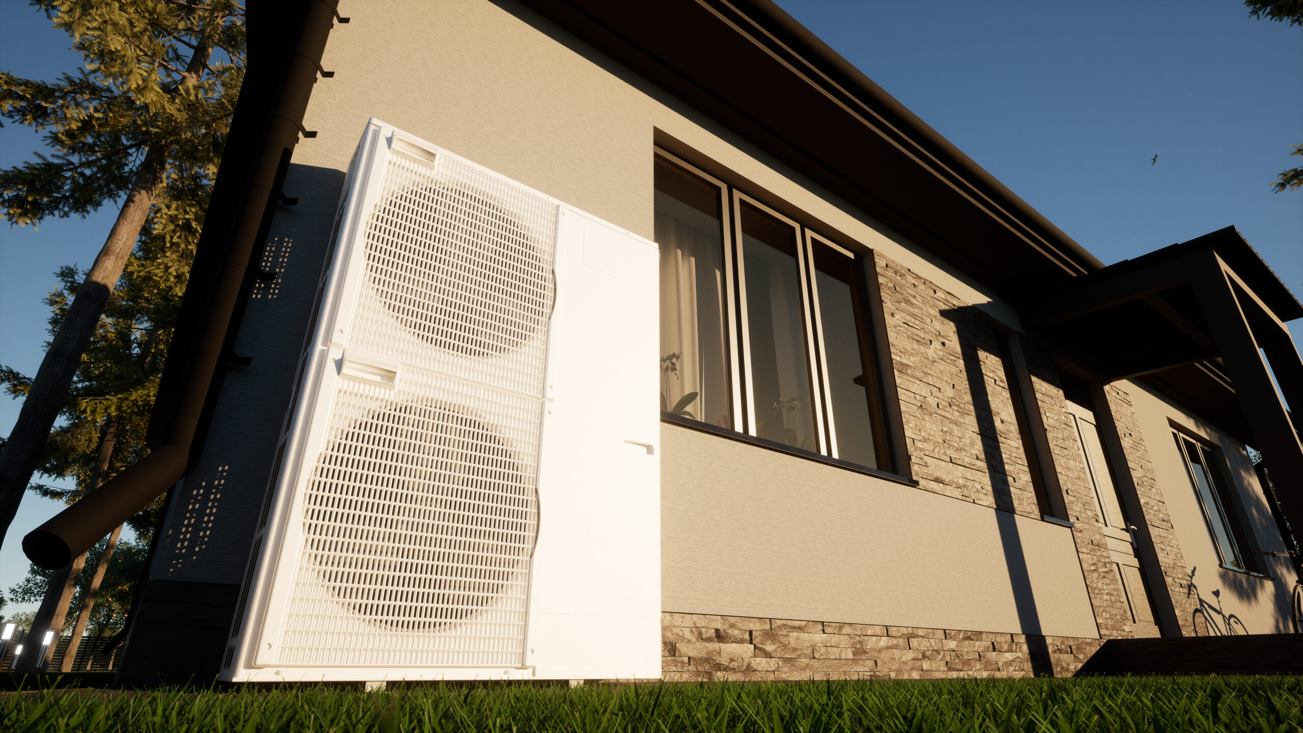 Heat pump of air water technology for the home.